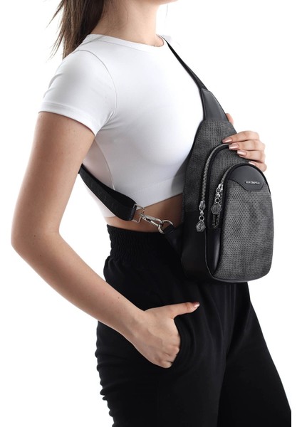 Silver Polo Kadın Bel Çantası M.gümüş - Siyah NV959 fiyatları