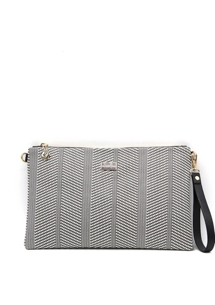 Silver Polo Silver  Polo Kadın Portföy  Clutch Siyah Beyaz - Siyah NV1034