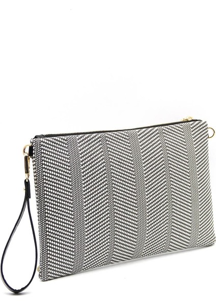 Silver Polo Silver  Polo Kadın Portföy  Clutch Siyah Beyaz - Siyah NV1034