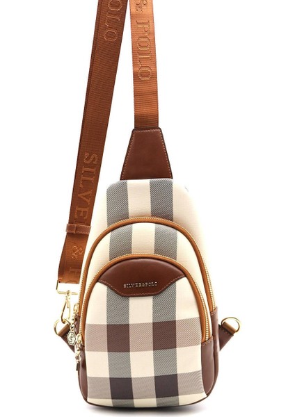 Silver Polo Kadın Bel Çantası Krem - Taba NV959