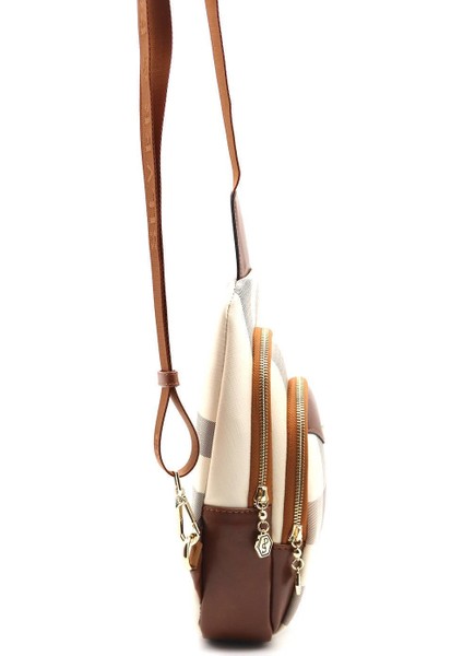 Silver Polo Kadın Bel Çantası Krem - Taba NV959 modelleri