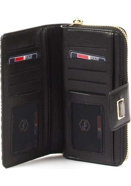 Silver Polo Kadın Cüzdan Kartlık Siyah Beyaz - Siyah NV928 fiyatları