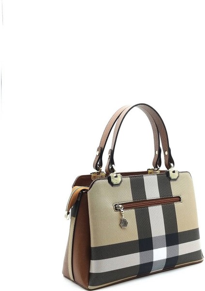 Silver Polo Kadın El Çantası Bej - Taba NV972 modelleri