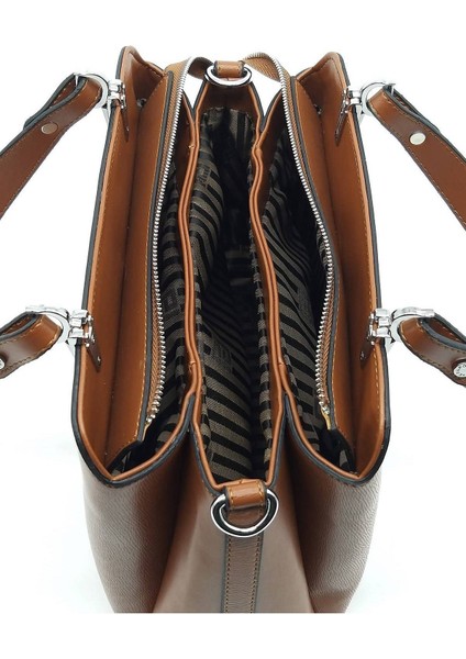 Silver Polo Kadın El Çantası Bej - Taba NV972 fırsatları