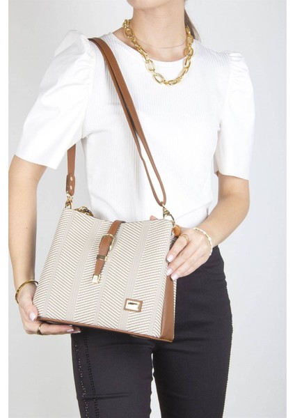 Silver Polo Kadın Omuz Çantası Bej - Taba NV974 modelleri