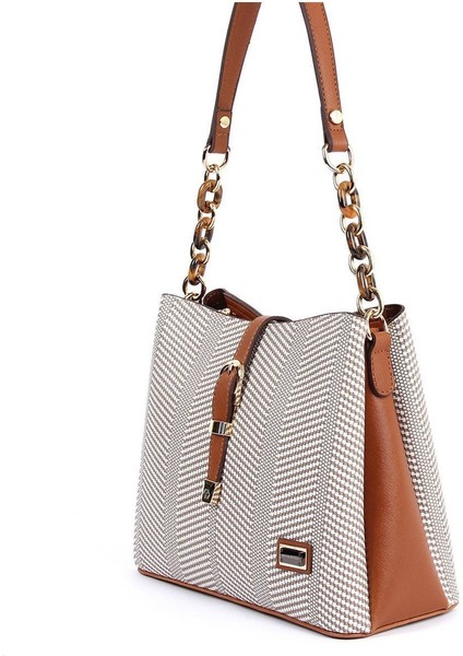 Silver Polo Kadın Omuz Çantası Bej - Taba NV974