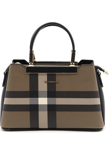 Silver Polo Kadın El Çantası Kahve - Siyah NV913