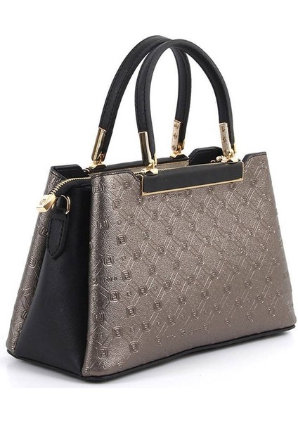 Silver Polo Kadın El Çantası Platin - Siyah NV913 modelleri