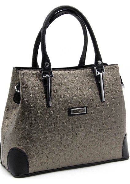 Silver Polo Kadın El Çantası Platin - Siyah NV667 fiyatları