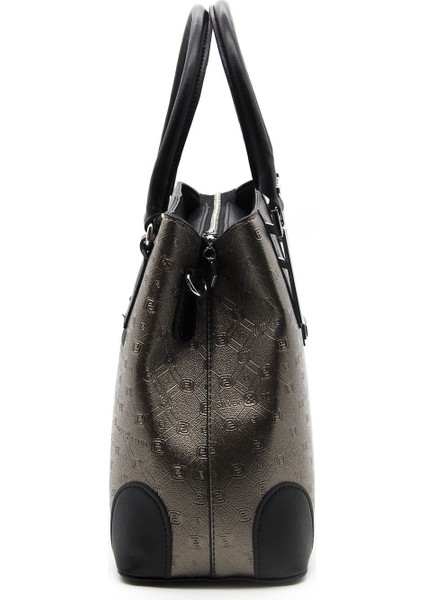 Silver Polo Kadın El Çantası Platin - Siyah NV667 modelleri