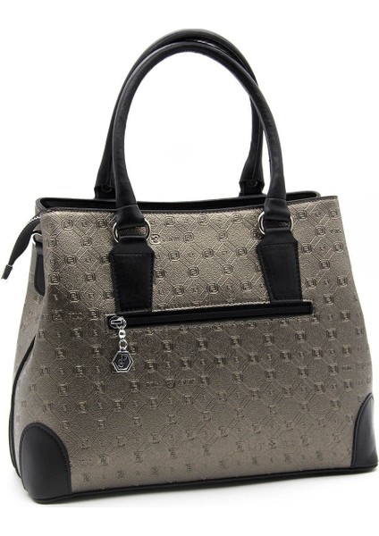 Silver Polo Kadın El Çantası Platin - Siyah NV667 fırsatları