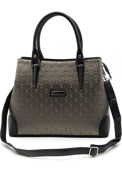 Silver Polo Kadın El Çantası Platin - Siyah NV667 indirimleri