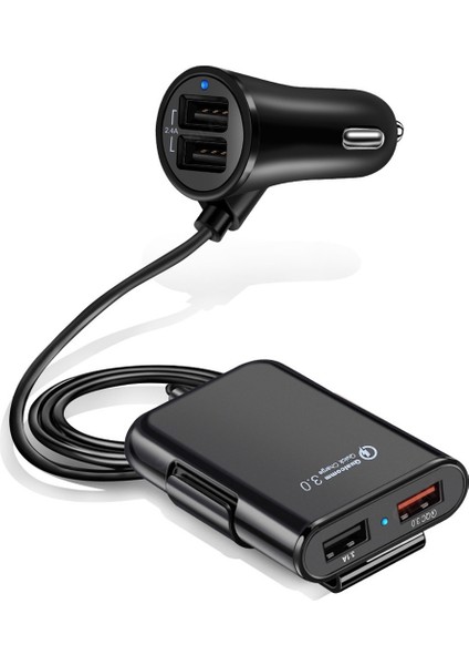 HMQ-C801 1.8 M 8A- 4 USB Hub'ı Uzatmalı USB Araç Şarj Cihazı (Yurt Dışından) fiyatları