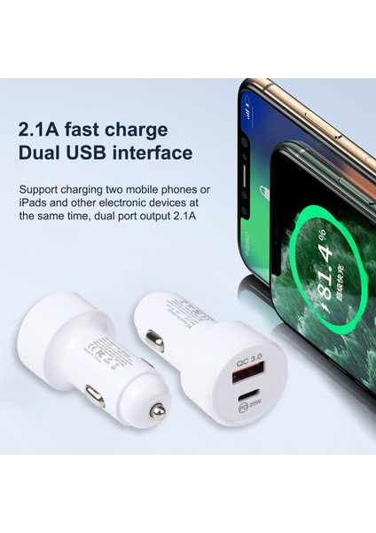 LZ-201 Pd 20 W Usb-C / Tip-C + Qc 3.0 USB Mini Araç Şarj Cihazı (Yurt Dışından) modelleri