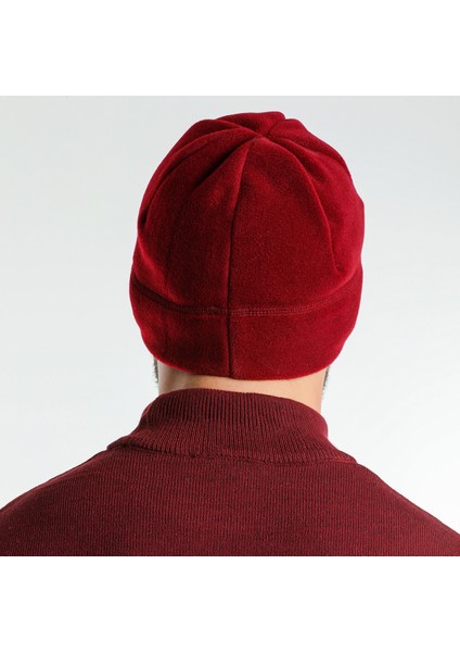 Bordo Bent Unisex Erkek Kadın Polar Bere