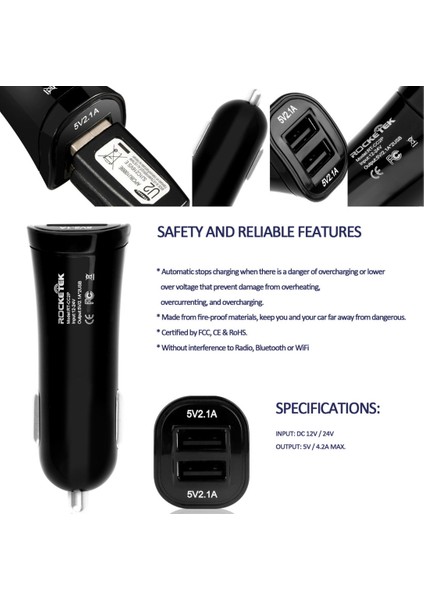 CC2P Dc 5 V 4.2A Çift USB Akıllı Araç Şarj Cihazı (Yurt Dışından) fırsatları