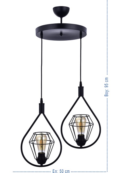 Sıla 2 Li Terkos Sarkıt Avize (Siyah) fiyatları