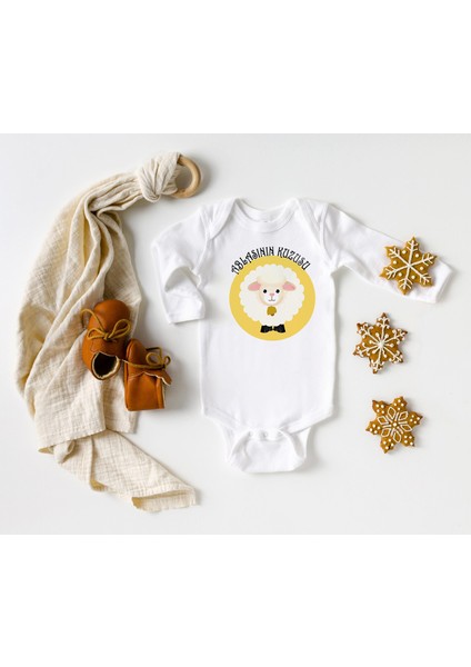 Niles Baby Design For Baby Ablasının Kuzusu Yazılı Uzun Kol Zıbın