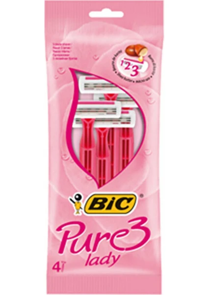 Bic Bıc Pure 3 Pink Lady Tıraş Bıçağı 4'lü  Tıraş Bıçağı