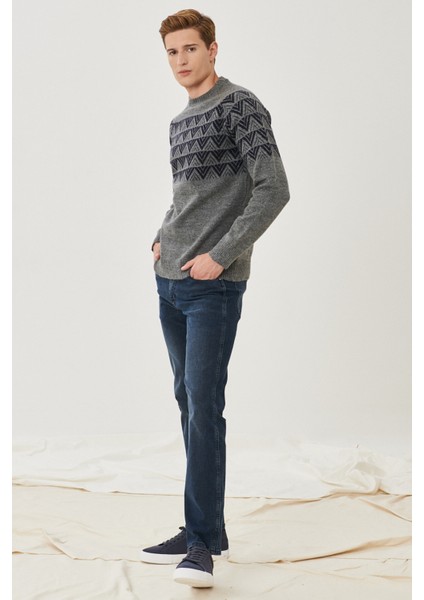 Arizona Erkek Mavi Straight Fit Normal Bel Düz Paça Esnek Jean Pantolon