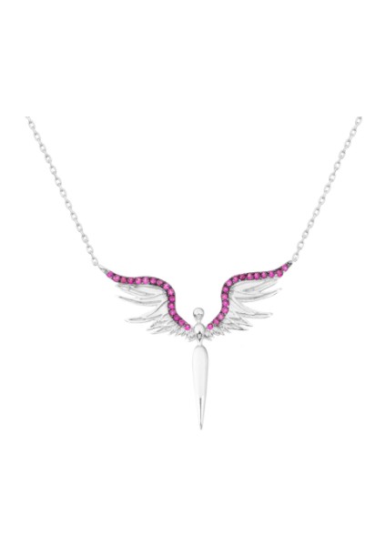 Melek 925 Ayar Gümüş Kolye