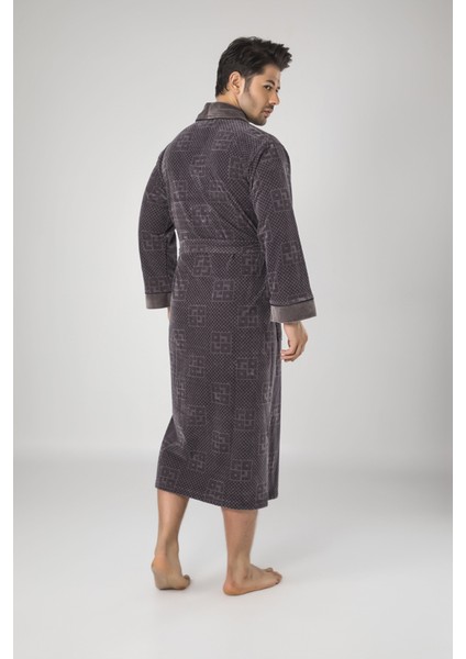 Kareli Jakarlı Bambo Cotton Erkek Sabahlık