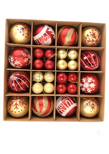 44 Adet Noel Dekorasyon Kolye Noel Topu Kutulu (Yurt Dışından)