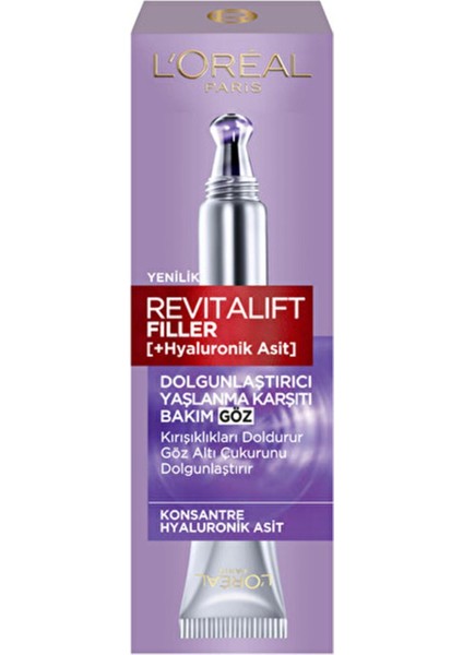 L'Oréal Paris Loreal Paris  L'oreal Paris L'oréal Paris Revitalift Filler Dolgunlaştırıcı  Göz Bakım Kremi 15 ml - Hyaluronik Asit  Yüz Kremi