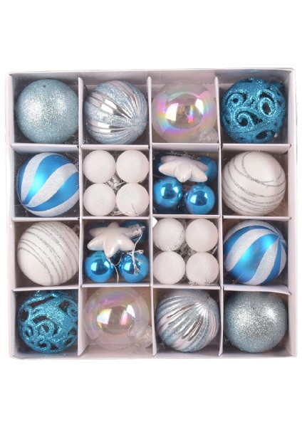 42 Adet Noel Dekorasyon Kolye Noel Topu Kutulu (Yurt Dışından)