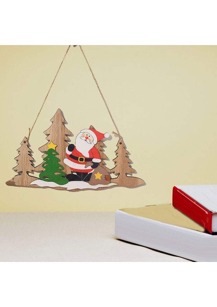 Noel Kapı Süsü Rustik Ahşap (Yurt Dışından)