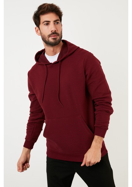 Pamuklu Kapüşonlu Kanguru Cepli Slim Fit Erkek Sweat 5896598