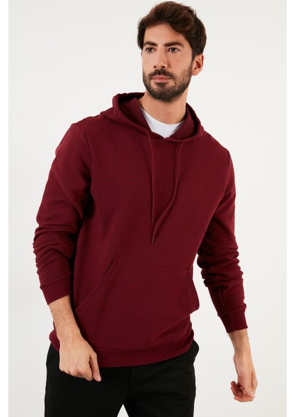Pamuklu Kapüşonlu Kanguru Cepli Slim Fit Erkek Sweat 5896598
