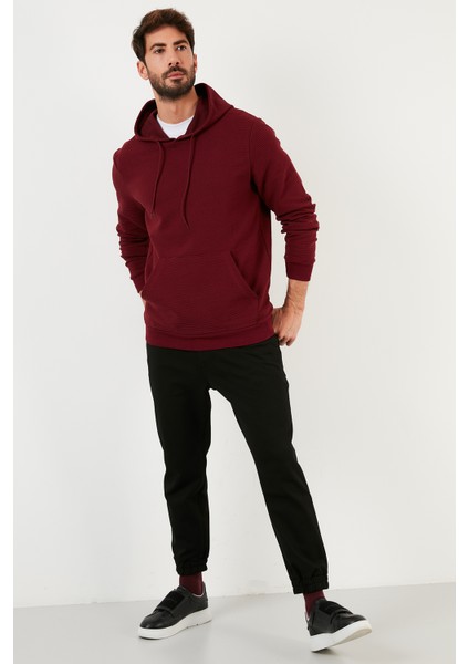 Pamuklu Kapüşonlu Kanguru Cepli Slim Fit Erkek Sweat 5896598
