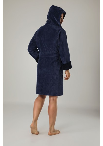 Füme Men Nakış Bambu Pamuklu Erkek Bornozu