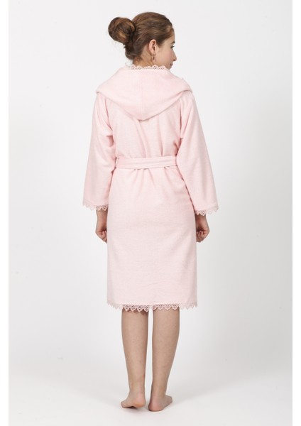 Pudra Brodeli Bukle Pamuklu Genç Bornozu fiyatları