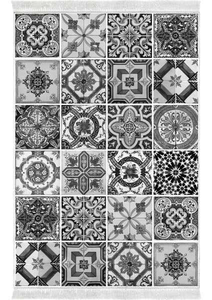 Eko Trend Djt Halı Yıkanabilir Kaymaz Taban Mu144 Patchwork Gri