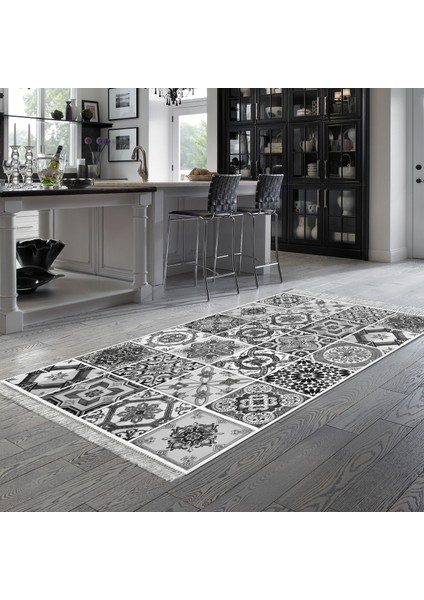 Eko Trend Djt Halı Yıkanabilir Kaymaz Taban Mu144 Patchwork Gri