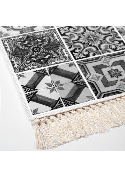 Eko Trend Djt Halı Yıkanabilir Kaymaz Taban Mu144 Patchwork Gri