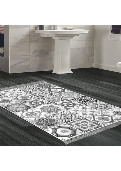 Eko Trend Djt Halı Yıkanabilir Kaymaz Taban Mu144 Patchwork Gri