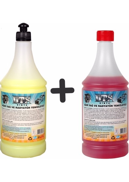 Ağır Yağ Sökücü Radyatör Temizleme 1 Litre & Oto Radyatör Temizleme Sıvısı 1 Lt