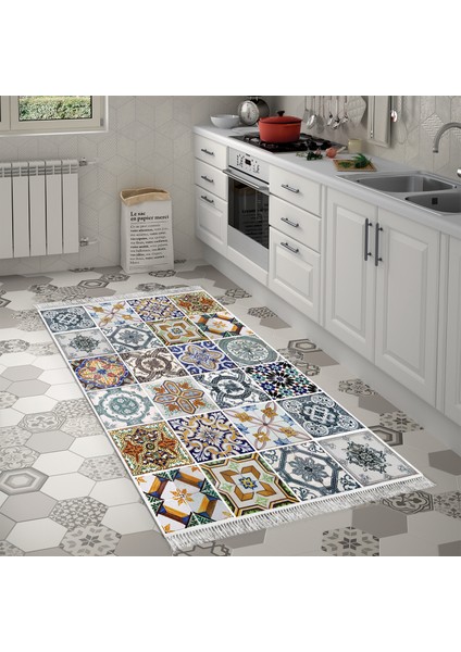 Eko Trend Djt Halı Yıkanabilir Kaymaz Taban Mu144 Patchwork Renkli