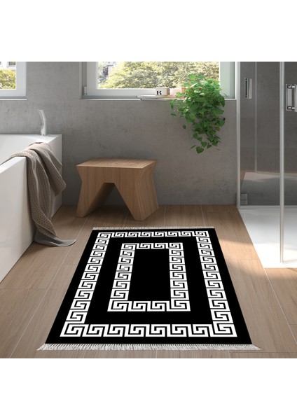 Eko Trend Djt Halı Yıkanabilir Kaymaz Taban 650m Modern Siyah