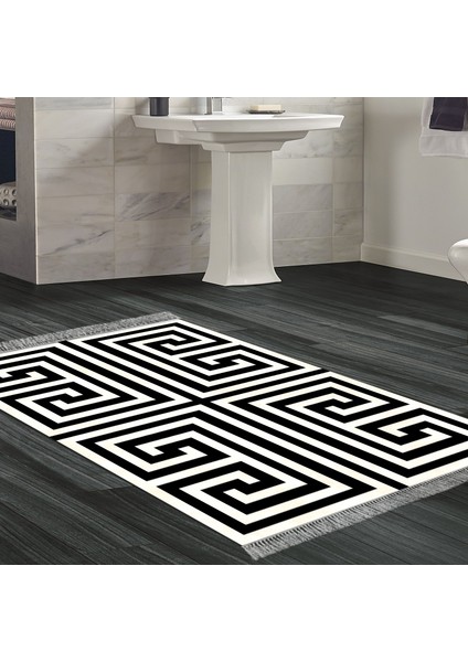 Eko Trend Djt Halı Yıkanabilir Kaymaz Taban 658m Modern Siyah