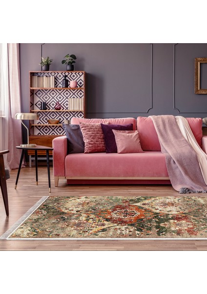 Eko Trend Djt Halı Yıkanabilir Kaymaz Taban F5030 Vintage Renkli