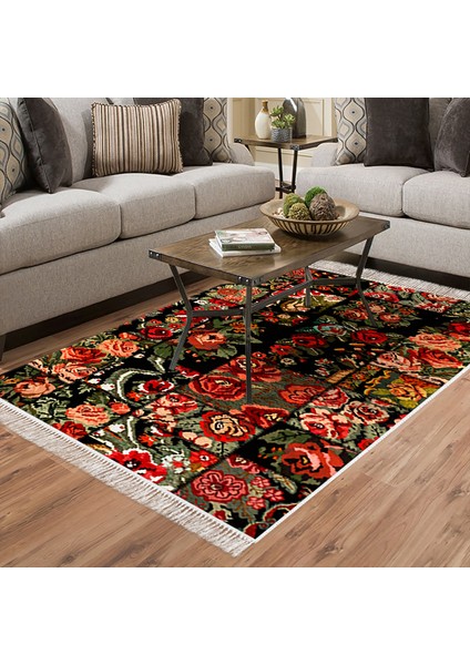 Eko Trend Djt Halı Yıkanabilir Kaymaz Taban P1333 Etnik Bordo