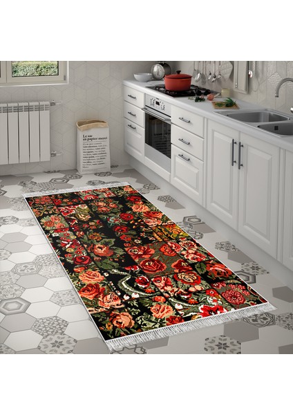 Eko Trend Djt Halı Yıkanabilir Kaymaz Taban P1333 Etnik Bordo
