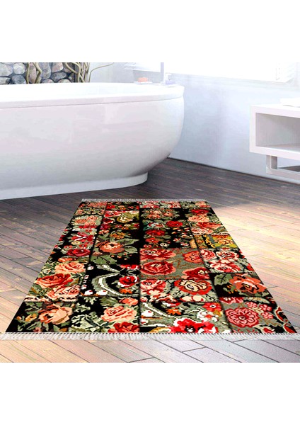 Eko Trend Djt Halı Yıkanabilir Kaymaz Taban P1333 Etnik Bordo