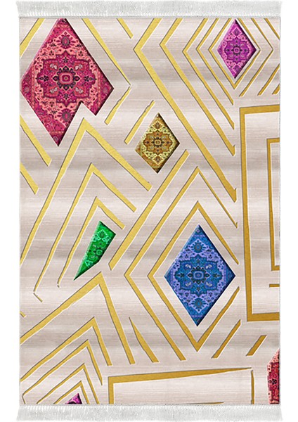 Eko Trend Djt Halı Yıkanabilir Kaymaz Taban P1337 Modern Renkli