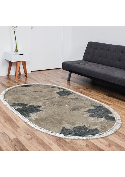 Eko Trend Djt Halı Yıkanabilir Kaymaz Taban 660m Oval Suluboya Bej