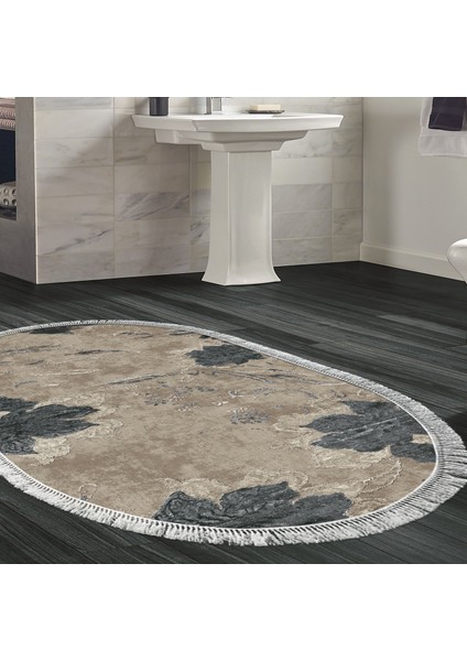 Eko Trend Djt Halı Yıkanabilir Kaymaz Taban 660m Oval Suluboya Bej